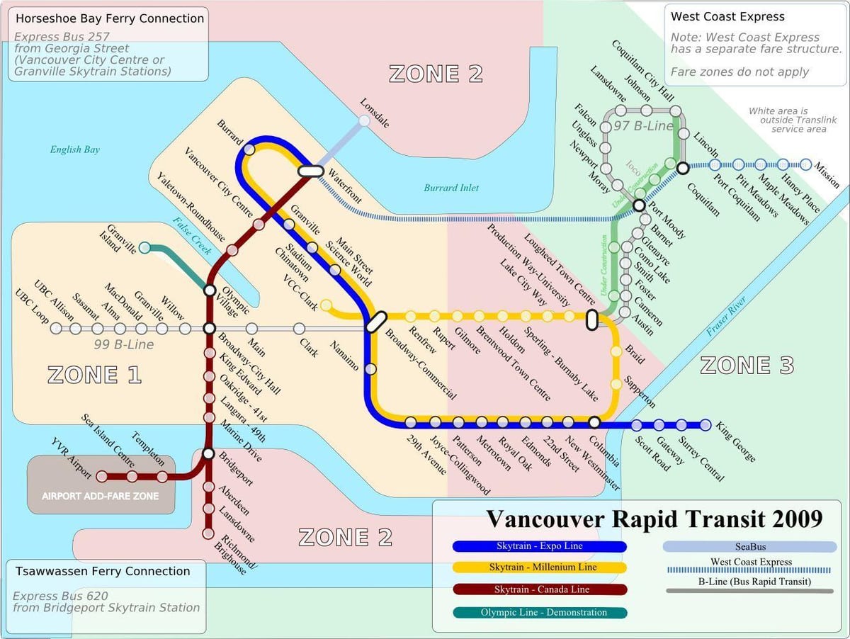 ונקובר rapid transit מפה