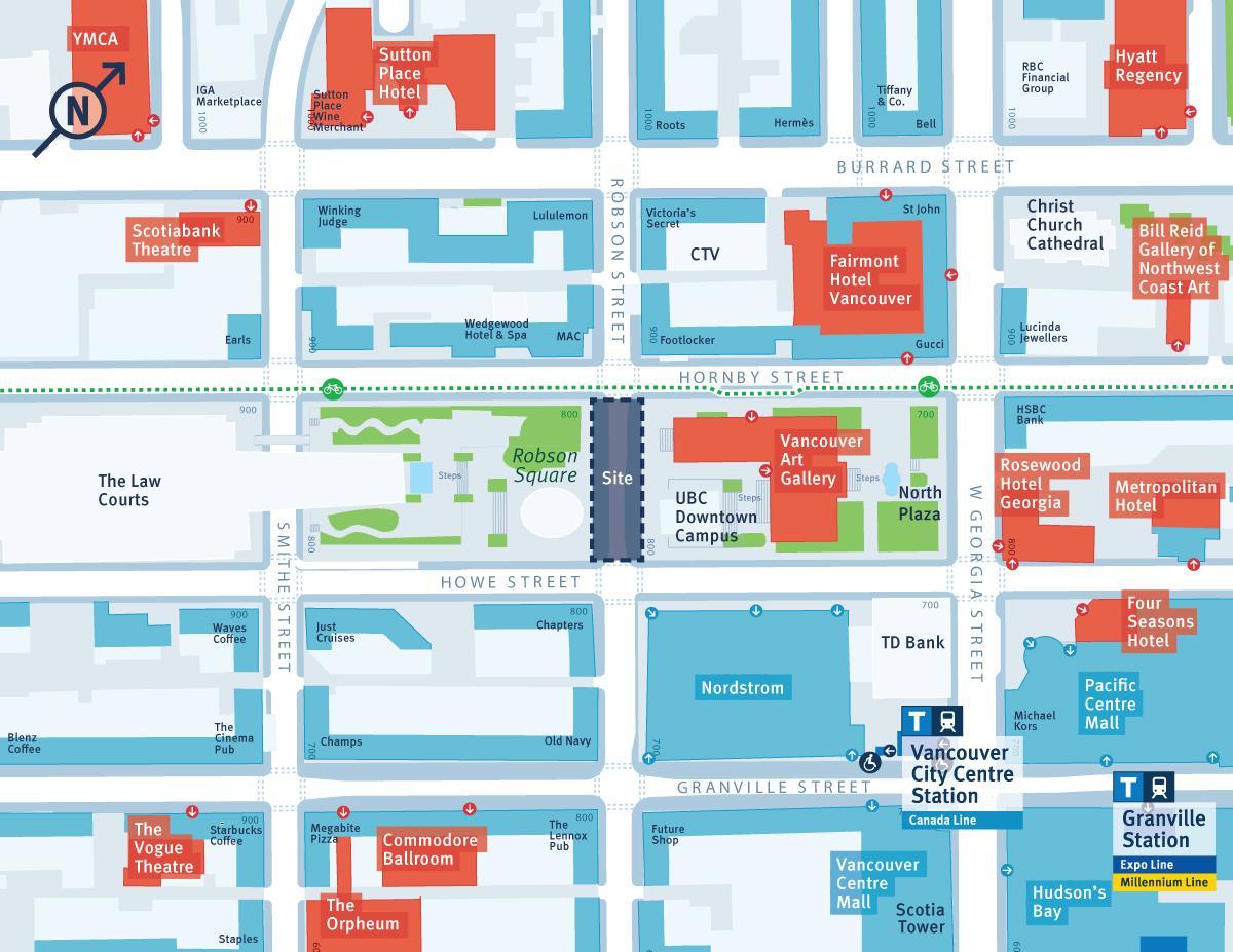 מפה של רחוב רובסון בונקובר