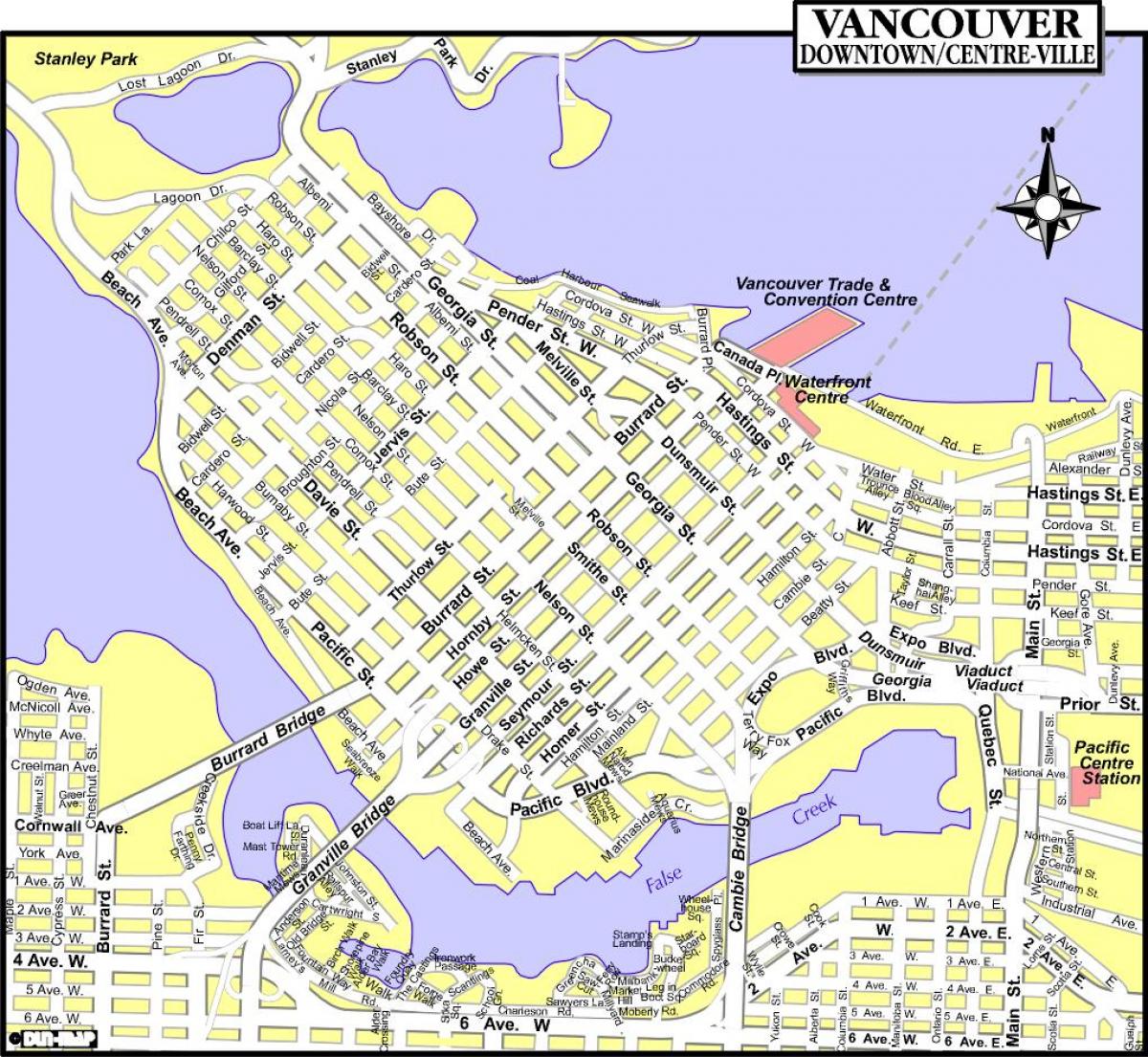 מפה של העיר ונקובר, קנדה