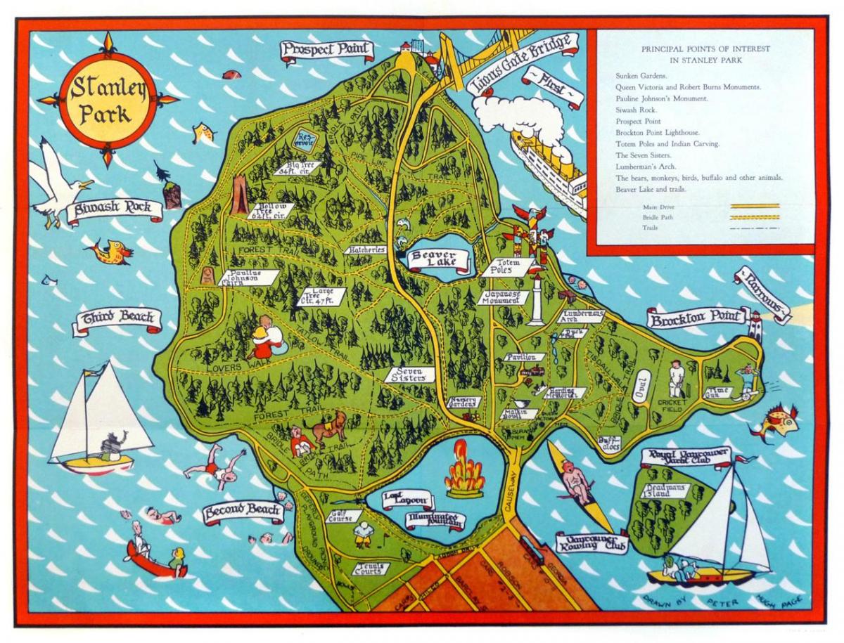 מפה של סטנלי פארק הליכה