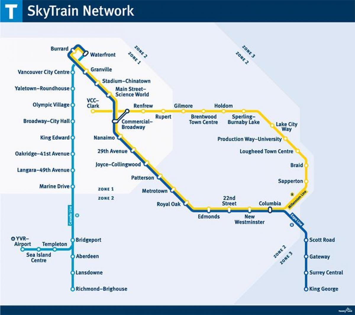 skytrain קו מפה